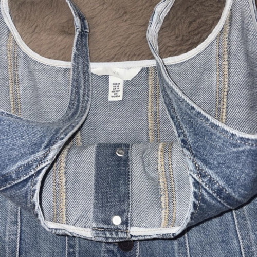 H&M Denim Blue Washed Corset Top Size XS New