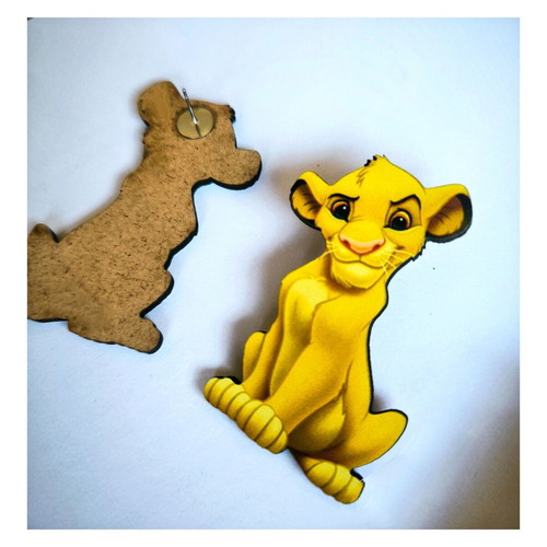Lion King wooden handmade earrings new