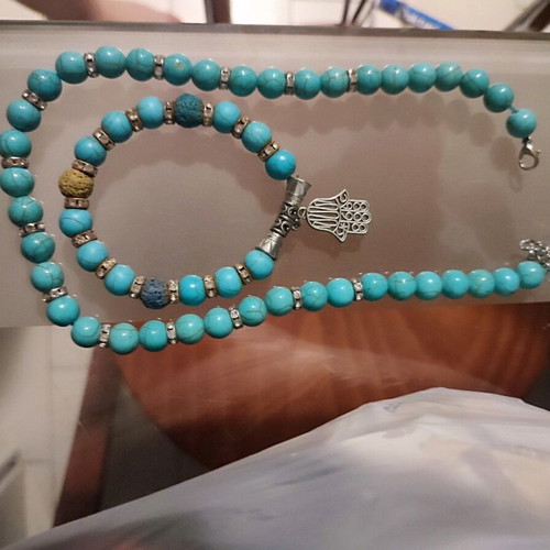 Necklace and bracelet used, multicolor set