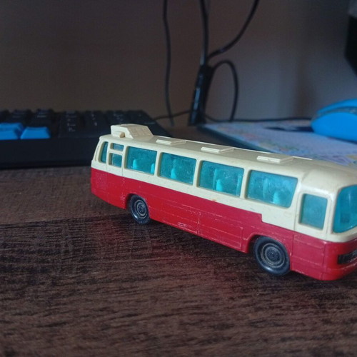Joy Toy Mercedes-Benz O302 vintage plastic toy bus used
