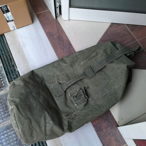 Στρατιωτικός καμβάς σάκος "λουκάνικο" μεταχειρισμένος, φαιοπράσινος