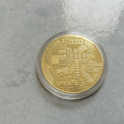 Collectible BTC Bitcoin gold color souvenir in capsule new