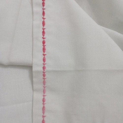 Table runner like new, white with embroidered flowers 61x61 cm