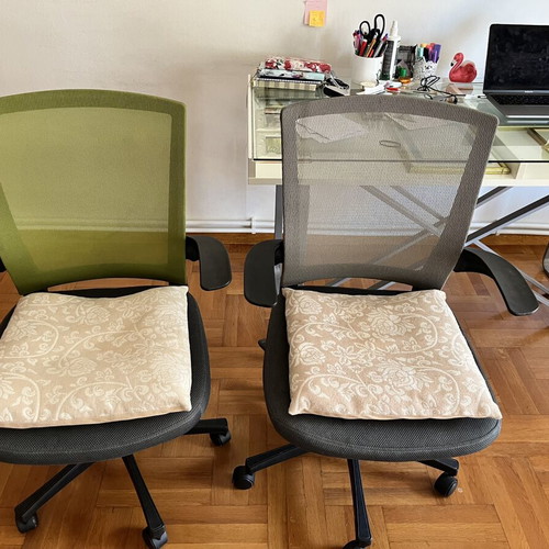 @Work Office Chairs pack of 2 used, mesh back, adjustable height