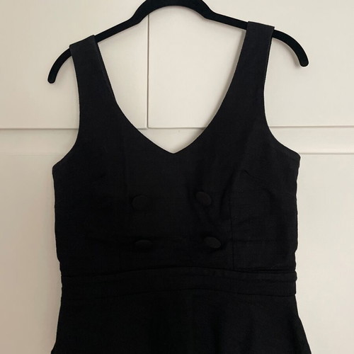 Lynne black top large with decorative buttons like new