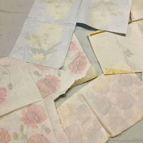 Decoupage napkins pack of 5 used with missing parts