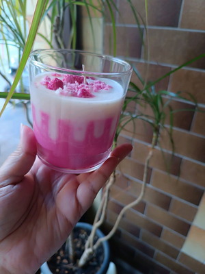 Soy candle with warm chocolate scent handmade new