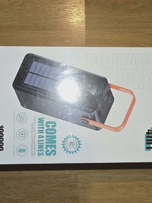 Silipu Solar Power Bank 100000mAh new with 4 built-in cables