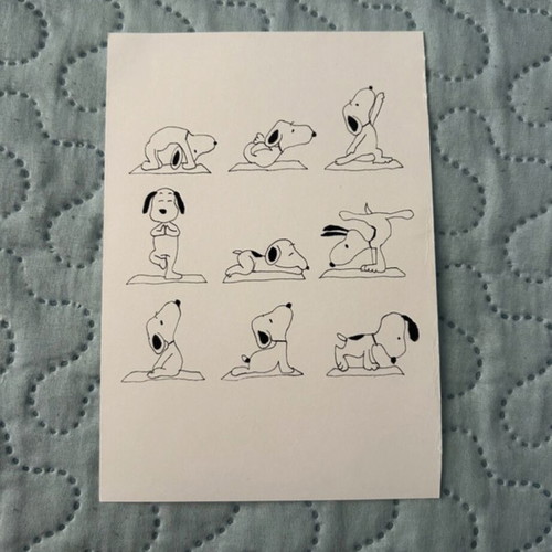Poster Snoopy Pilates decorative wall art