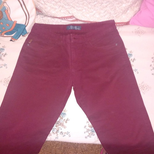 Zara men's pants used, fabric, size 42, red