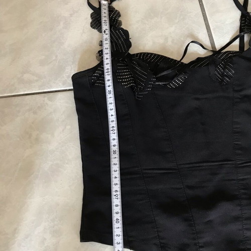 Skirt set with blouse bustier like new, black and beige