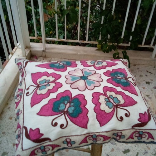 Tapisserie handmade vintage sofa pillow used