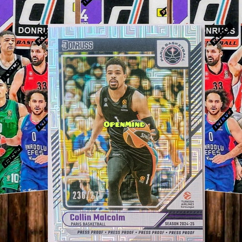 Malcolm Press Proof Numbered /275 Card Paris Basketball Donruss Euroleague 2024-25 new