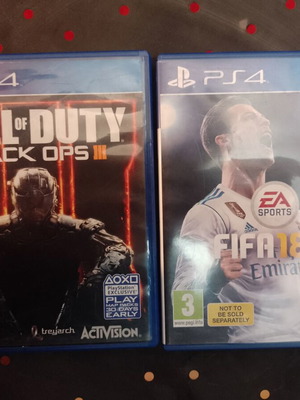 Call of Duty Black Ops III and Fifa 18 PS4 games like new