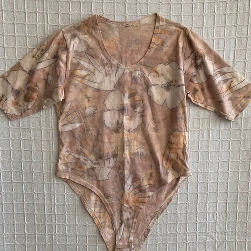 Bodysuit size S used, beige and brown