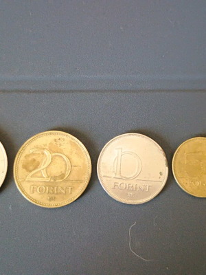 Forint coins used, set of 5 pieces 50, 20, 10, 5 and 2