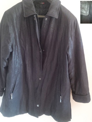 Coat XL used, black with leatherette and lining