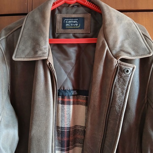 Leather jacket Camel XL brown new