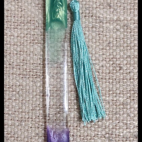 Handmade bookmark with resin and colorful tassel new