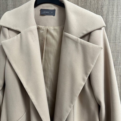 Coat like new nude beige with belt, size M