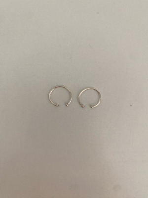 Silver hoops for upper ear, like new