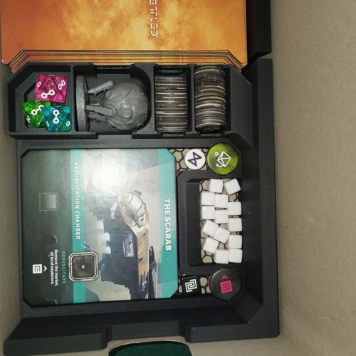 Unsettled 3D printed insert for board game and expansions