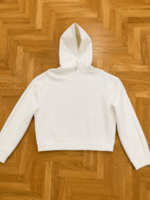 Zara white unisex hoodie sweatshirt, size L