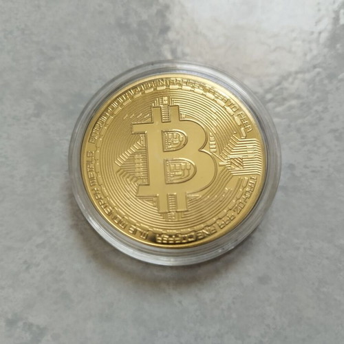 Collectible BTC Bitcoin gold color souvenir in capsule new