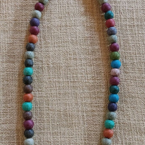 Handmade long necklace with ceramic beads like new, colorful