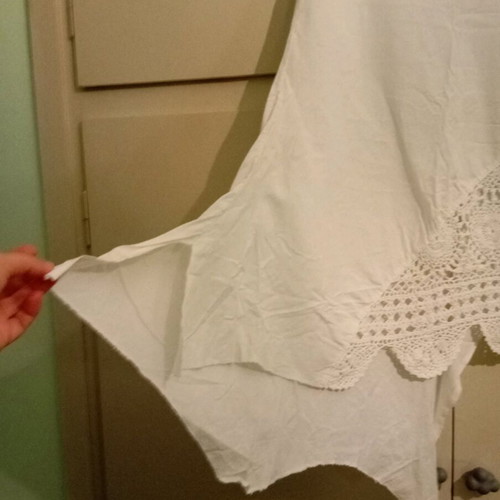 Handmade cotton skirt used with crochet design, M/L, white
