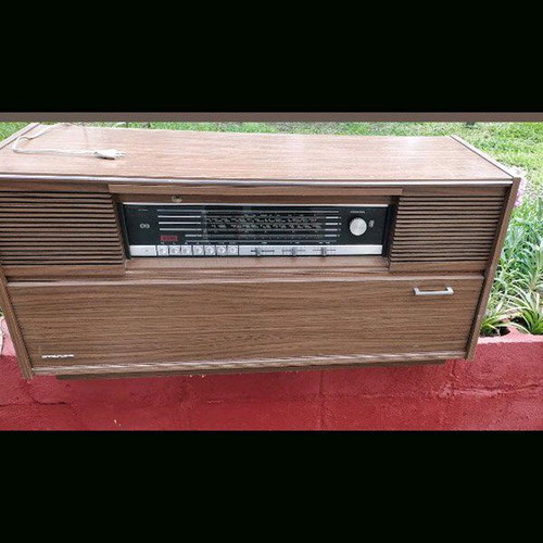 Grundig antique audio system with 30 records
