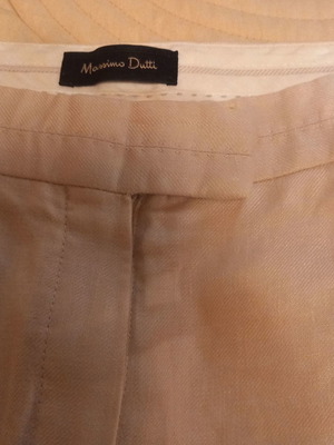 Γυναικείο παντελόνι Massimo Dutti μπεζ λινό σαν καινούργιο μέγεθος M
