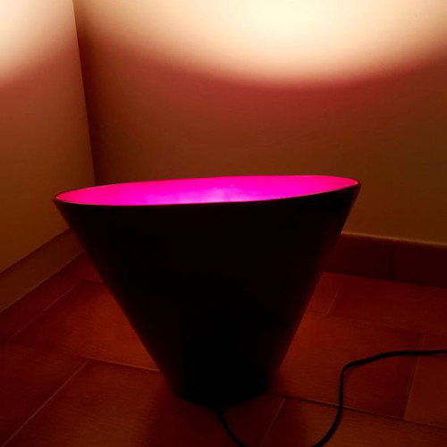Floor lamp used, modern design, red with dimmer