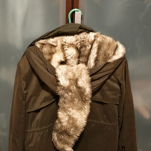 Women's Trafaluc parka jacket used, green, size M