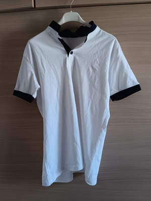 Men's shirt like new, size S, white and blue