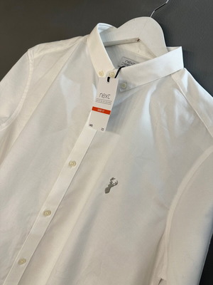 Next white men's long sleeve shirt, size L