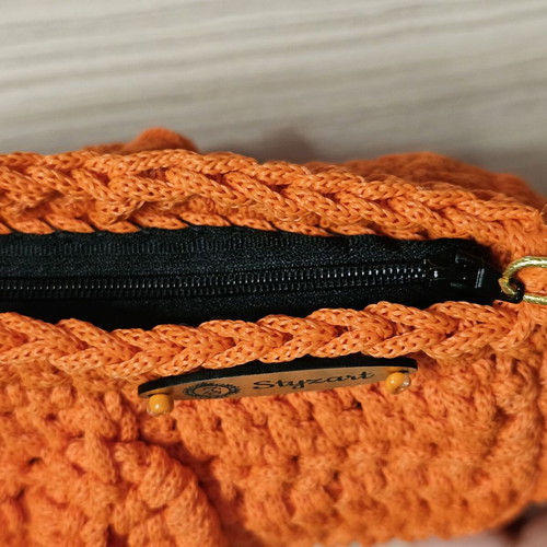 Handmade orange cord bag new