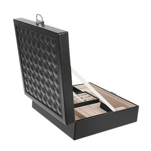 Jewelry box bijouterie new with 2 levels and black mirror