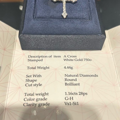 Diamond cross k18 certified