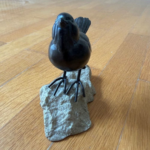 Decorative bird like new black on base