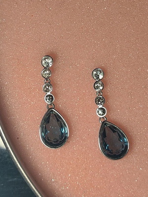 Σκουλαρίκια Ασήμι Swarovski Meringue Montana Pierced Earrings silver