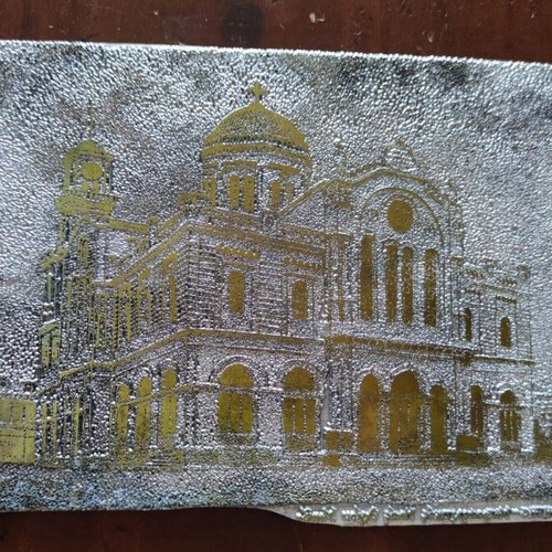 Typographic Plate Saint Minas Heraklion Crete used 28x19cm