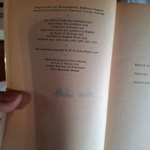Death in Venice Trilogy by Thomas Mann English used
