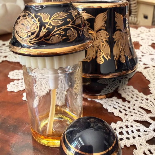 Perfume bottle used, ceramic, handmade, 10cm