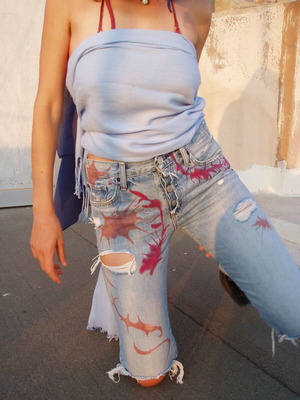 Ralph Lauren jeans like new, hand-painted, size S