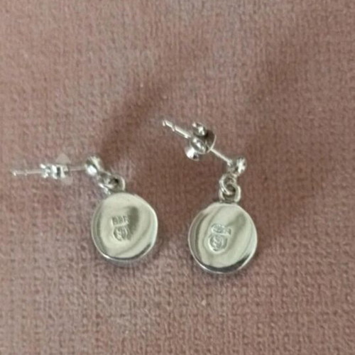 Stud earrings silver925 and opal like new, blue