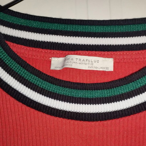 Zara red dress hip line, like new, size L