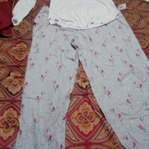 Love pajama set new, gray with pink details, size M