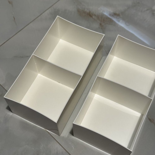 Set of 2 white plastic storage boxes