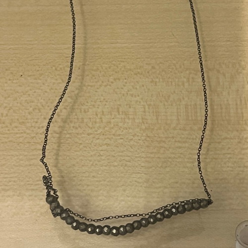 Angelo Di Spirito Rosa necklace like new, steel with stones, adjustable